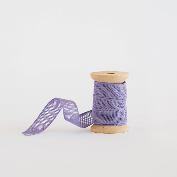 "Lilac Loose Weave Cotton" - Ribbon in lilac by Minted - Ribbon