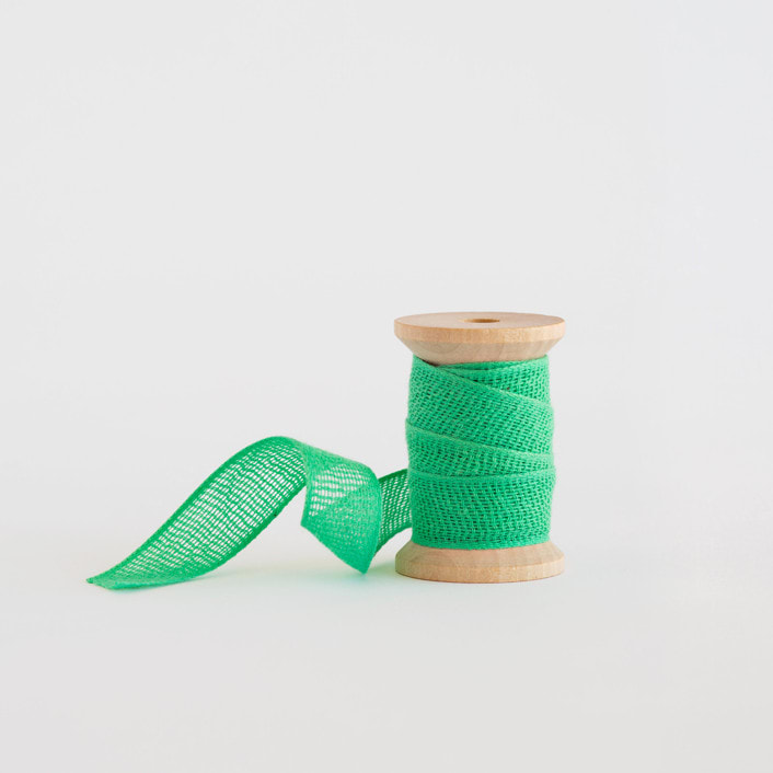 "Teal Loose Weave Cotton" - Ribbon in teal by Minted - Ribbon