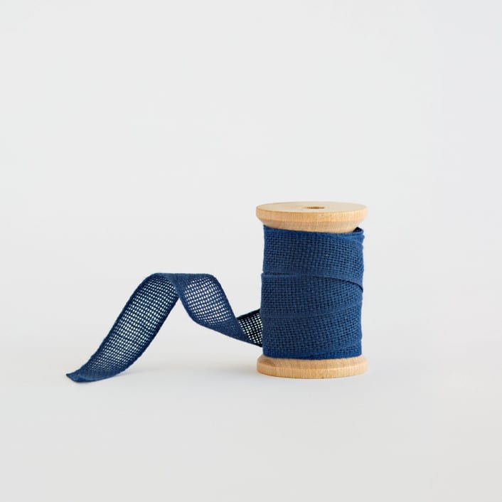 "Navy Loose Weave Cotton" - Ribbon in navy by Minted - Ribbon