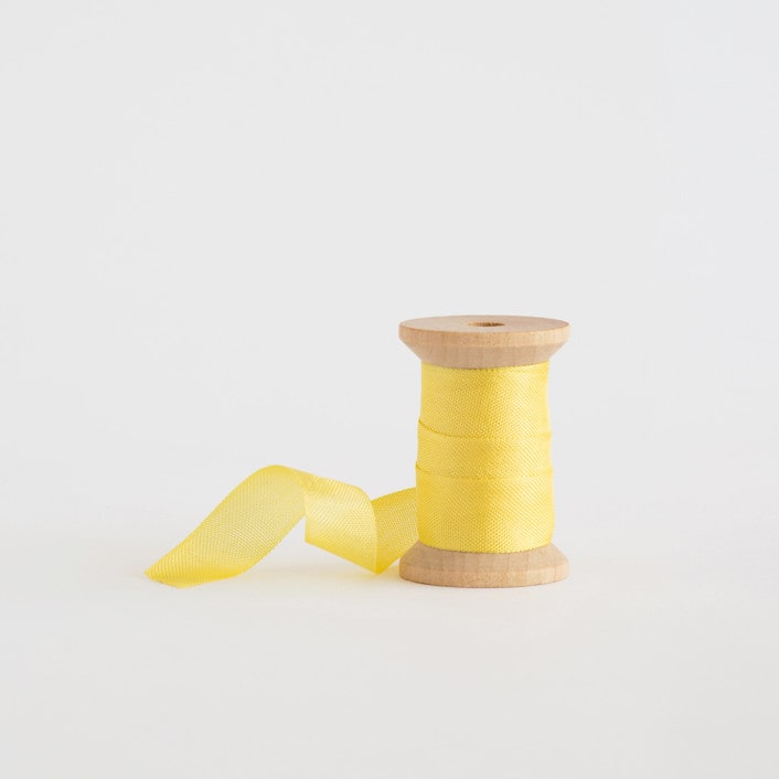 "Lemon Shimmer" - Ribbon in lemon by Minted - Ribbon