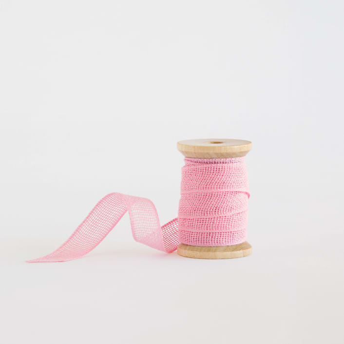 "Classic Pink Loose Weave Cotton" - Ribbon in classic pink by Minted - Ribbon