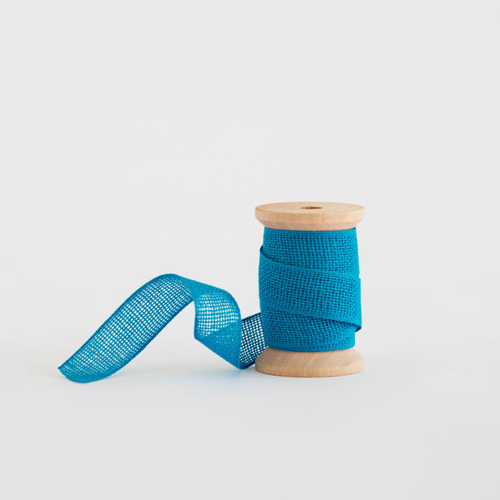 "Baby Blue Loose Weave Cotton" - Ribbon in baby blue by Minted - Ribbon