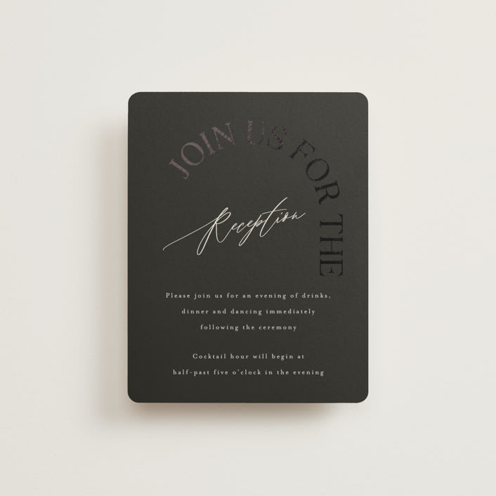 "The Arc" - Reception Cards in Truffle by Vera Lim - Front