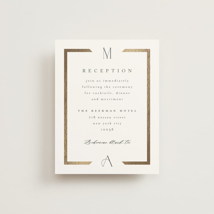 "Chisel" - Reception Cards in Quartz by Kristie Kern - Front