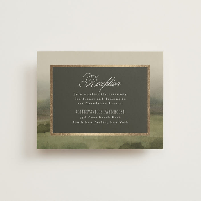 "Hillside" - Reception Cards in Graphite by Everett Paper Goods - Front