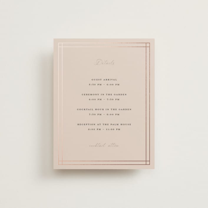 "Champagne" - Reception Cards in Rose by Ani Somi - Front