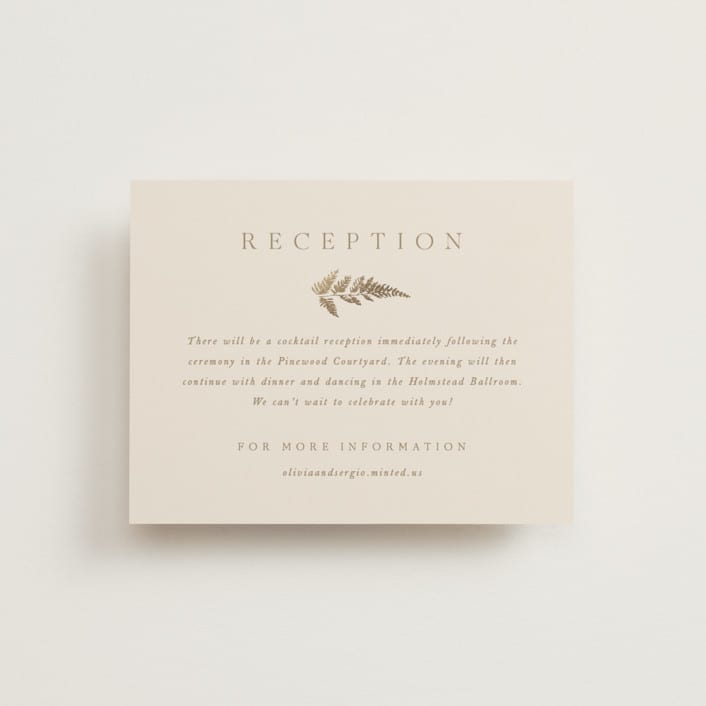 "Garden" - Reception Cards in Mahogany by Leah Bisch - Front