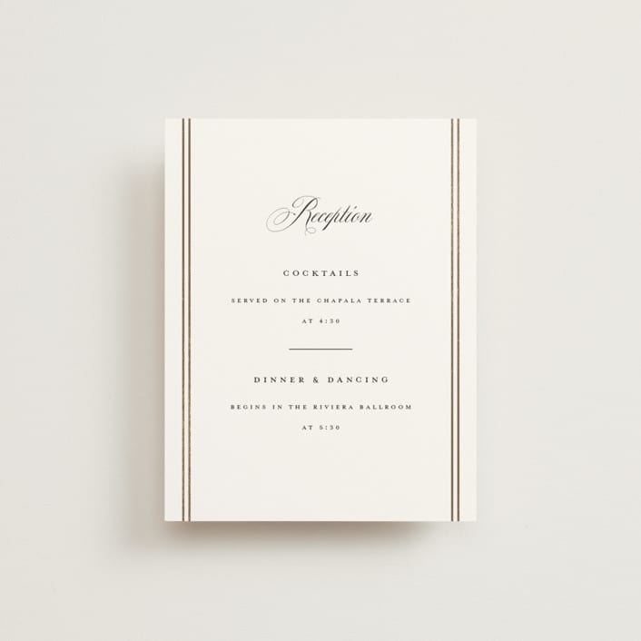 "Scripted Striped" - Reception Cards in Silk by Carolyn MacLaren - Front