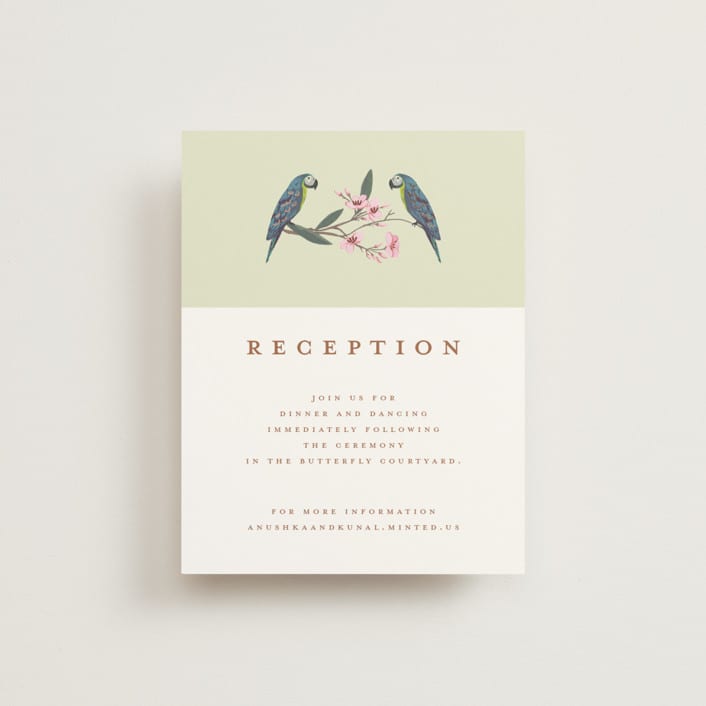 "Royal Wedding" - Reception Cards in Pista by Teju Reval - Front