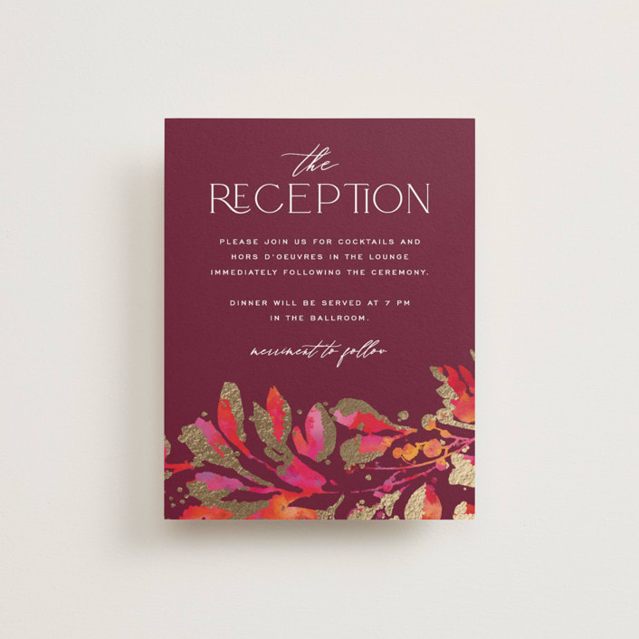 "Bright abstract" - Reception Cards in Sangria by Jessica Corliss - Front