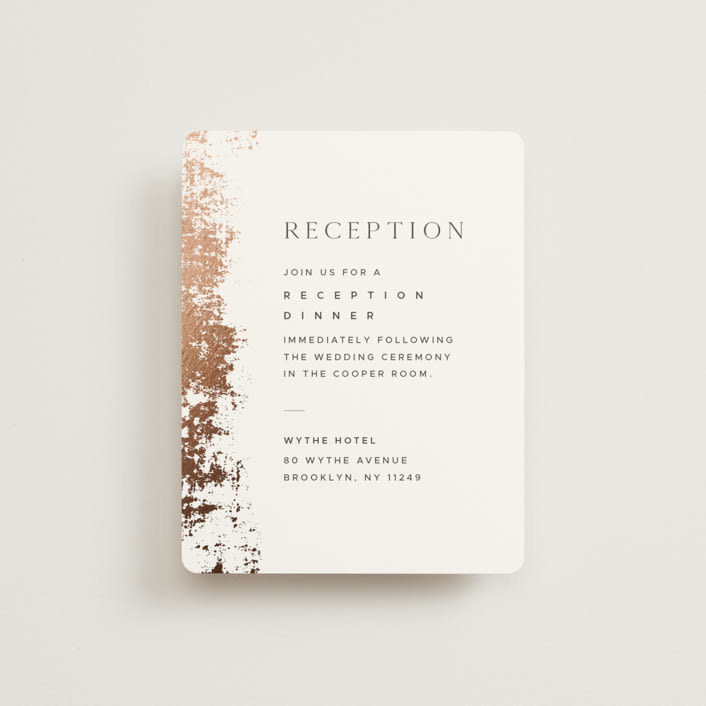 "Woodland Hills" - Reception Cards in Copper by Eric Clegg - Front