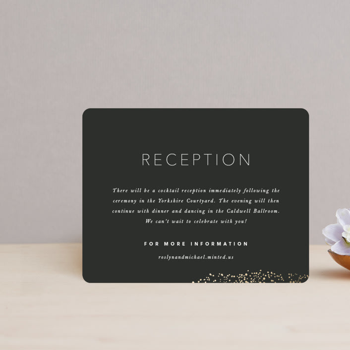 "Gather" - Reception Cards in Ebony by Leah Bisch - Front