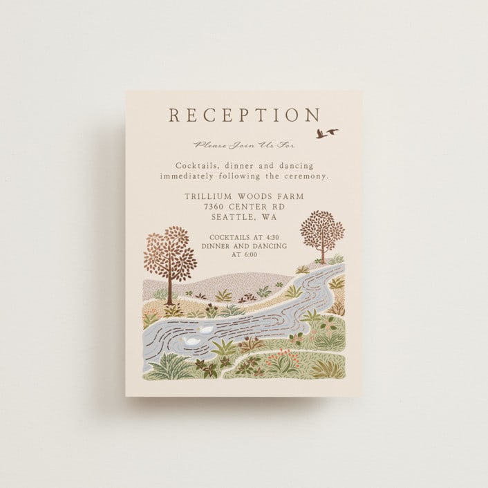 "Countryside" - Reception Cards in Autumnal by Paper Sun Studio - Front