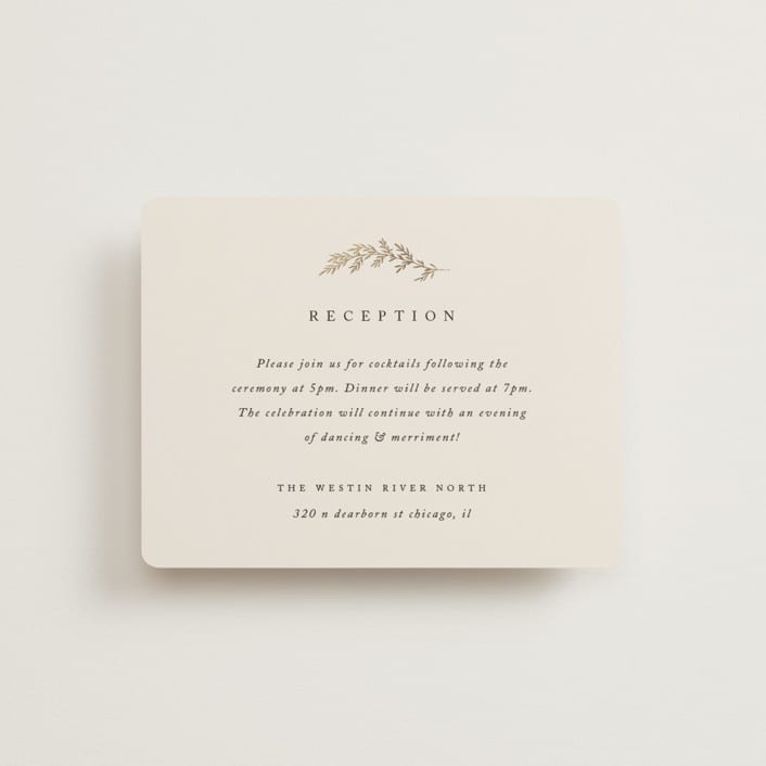 "To Hold" - Reception Cards in Ivory by Carolyn Nicks - Front