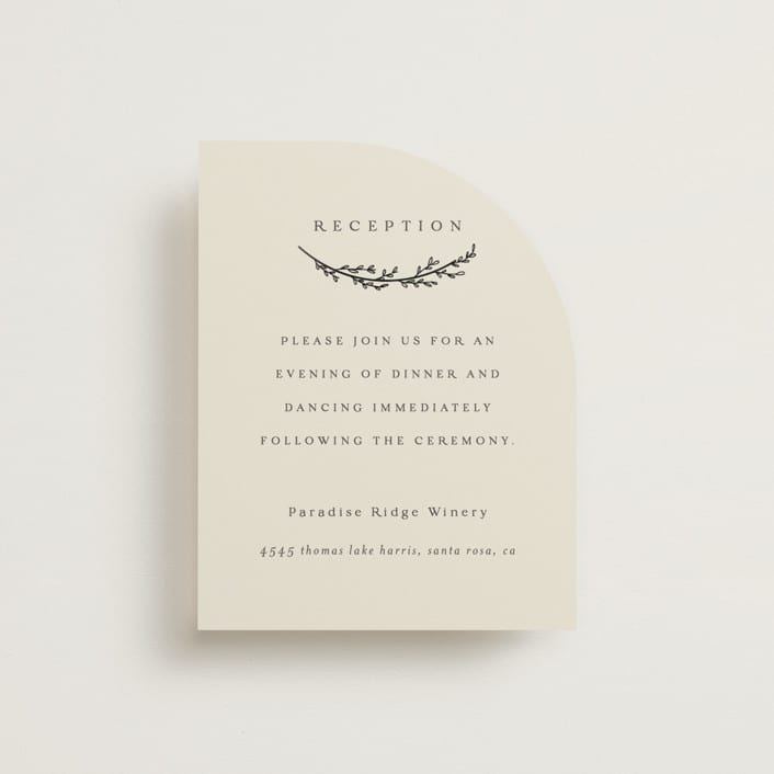"Branched" - Reception Cards in Almond by Brianne Larsen - Front
