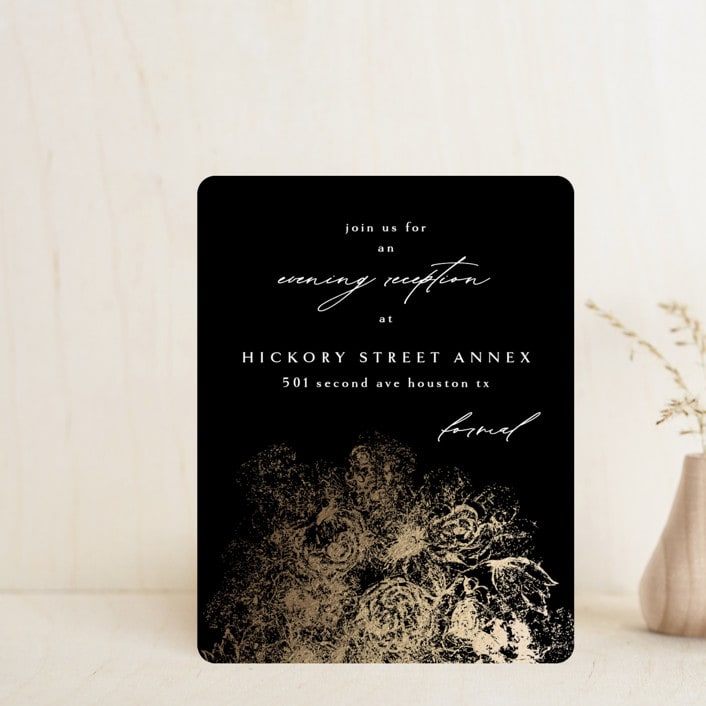 "fairytale dust" - Reception Cards in Midnight by Phrosné Barwood - Front