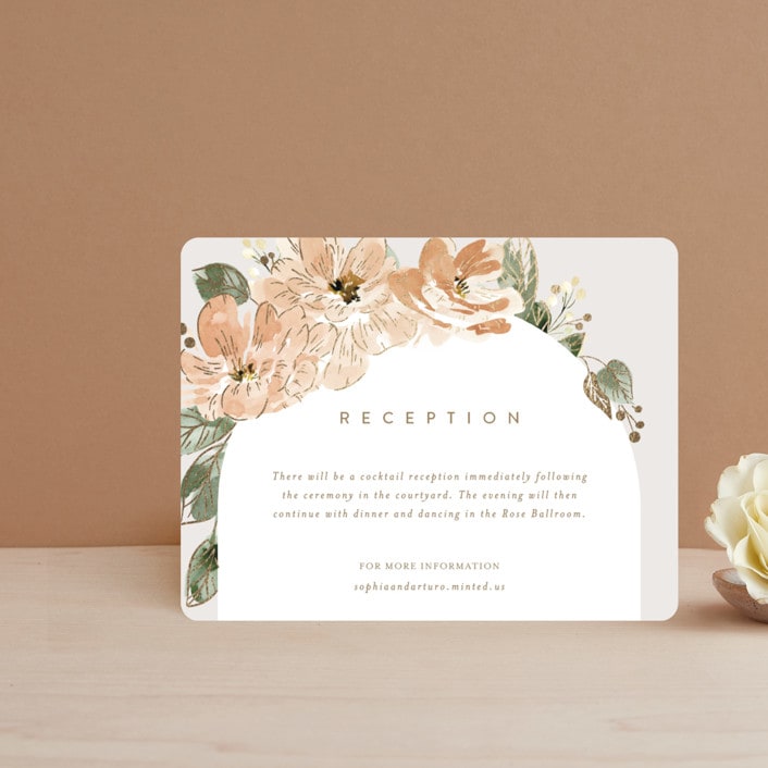 "Bloom" - Reception Cards in Tea by Leah Bisch - Front