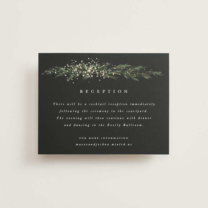 "winter garland" - Reception Cards in Tuxedo by Leah Bisch - Front