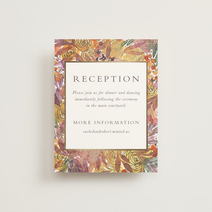 "Autumn flowers" - Reception Cards in Amber by Alexandra Dzh - Front