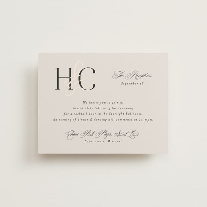 "HONOR" - Reception Cards in Ivory by Melanie Kosuge - Front