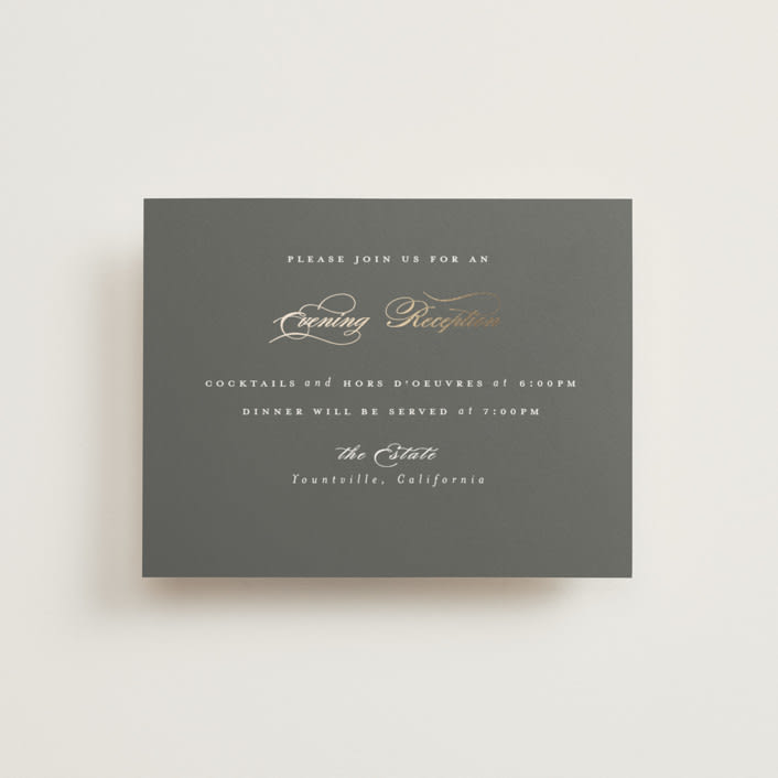 "raffiné" - Reception Cards in Obsidian by Benita Crandall - Front