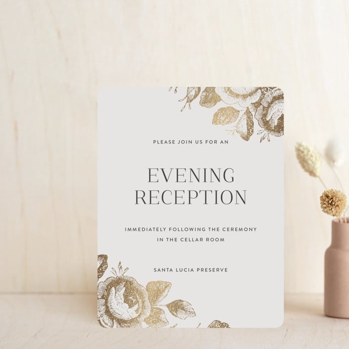 "Beloved" - Reception Cards in Mist by Design Lotus - Front