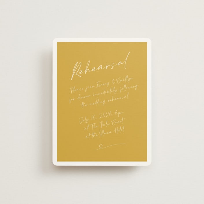 "Ink scribble" - Rehearsal Dinner Cards in Honey by Adelyn T. - Front