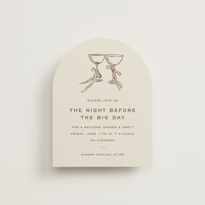 "Campania" - Rehearsal Dinner Cards in Limone by Megan Davis - Front