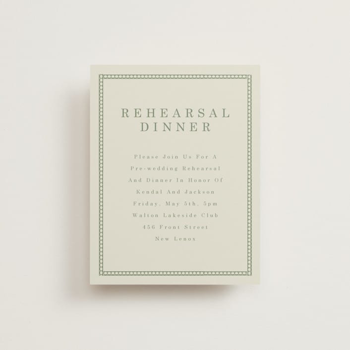 "Framed Floral" - Rehearsal Dinner Cards in Mustard by Baumbirdy - Front