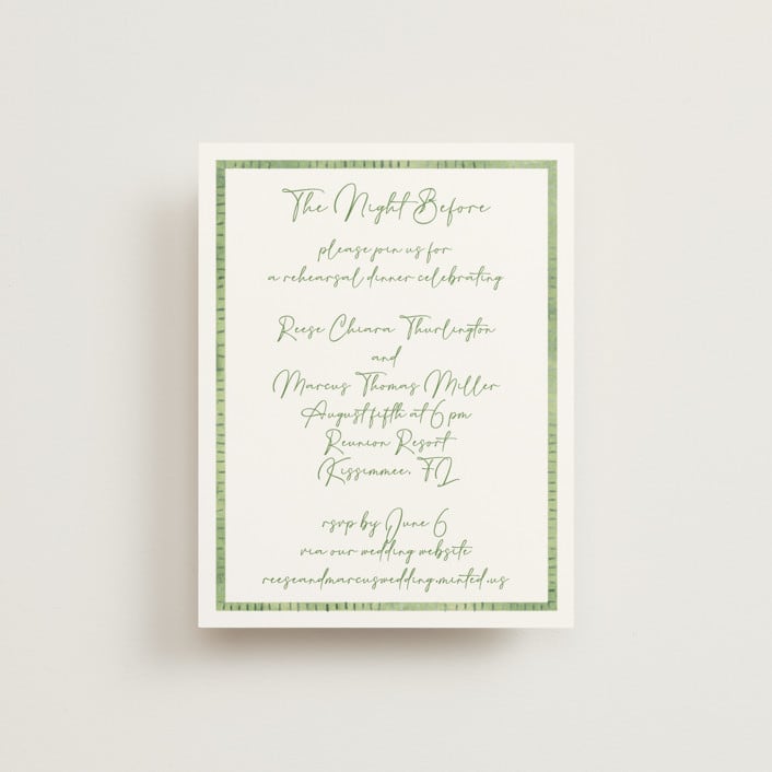"Tropical Dreams" - Rehearsal Dinner Cards in Jungle by Petra Kern - Front