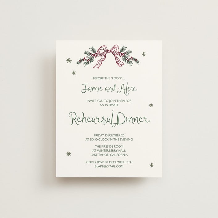 "Holidays ink doodles" - Rehearsal Dinner Cards in Enchanted Holiday by Cass Loh - Front