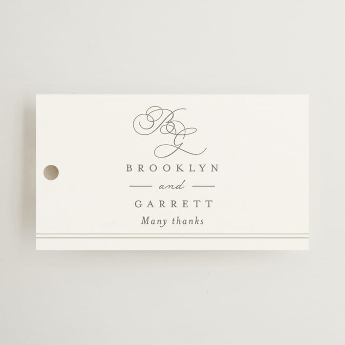 "Overlapping" - Rehearsal Dinner Favor Tags in Cotton by Amy Kross - Front