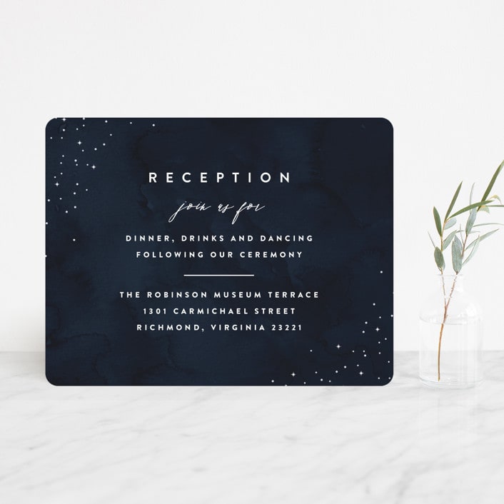 "Celestial" - Reception Cards in Night Sky by Carly Reed Walker - Front