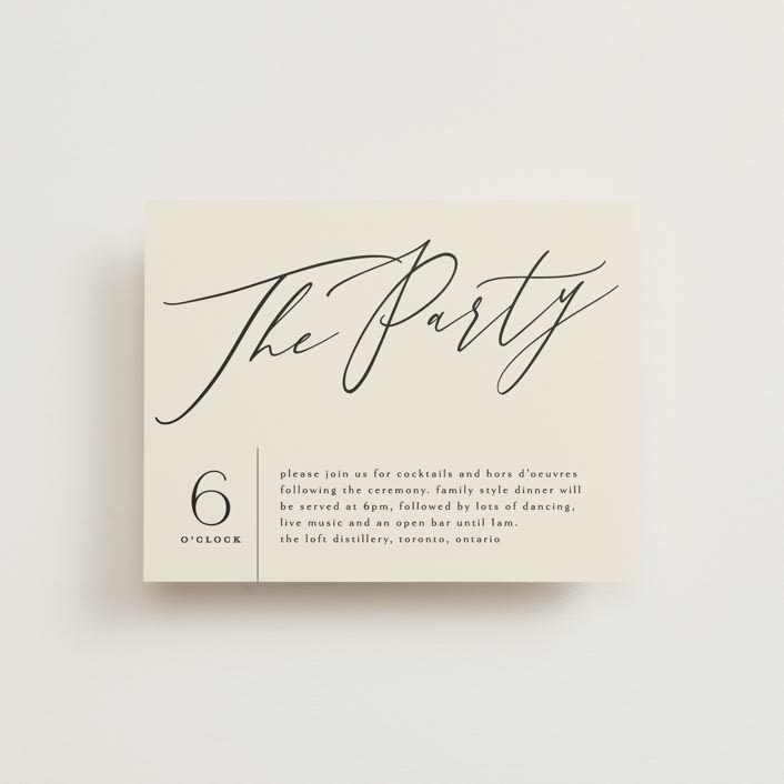 "Violet " - Reception Cards in Linen by Kelly Schmidt - Front