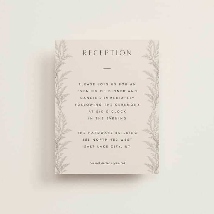 "Etched Frame" - Reception Cards in Eggshell by Robert and Stella - Front