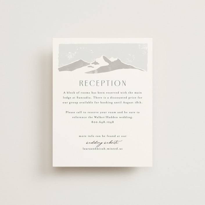 "Foothills" - Reception Cards in Grass by Alethea and Ruth - Front
