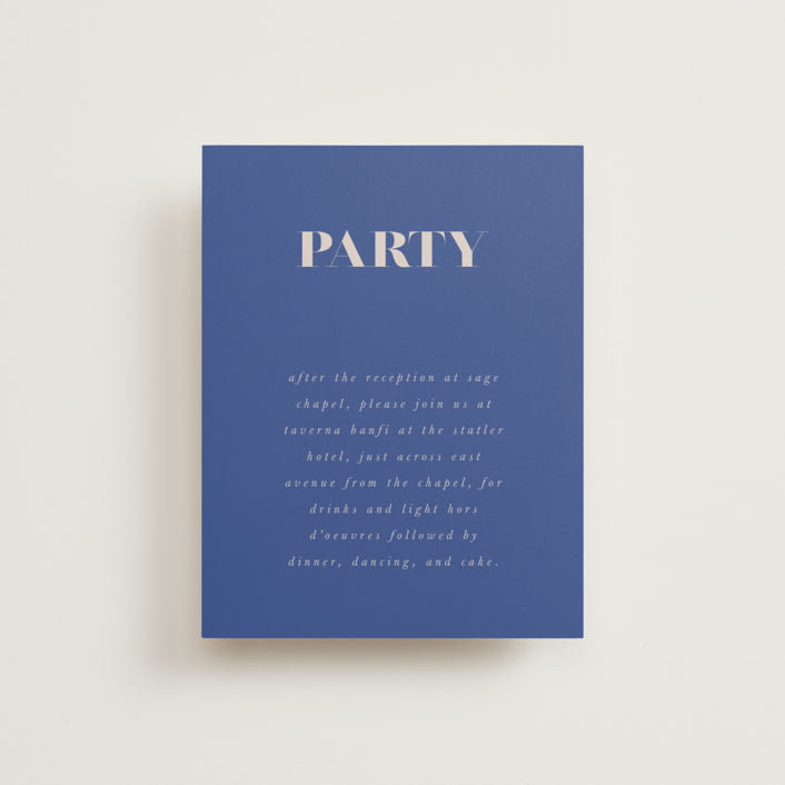 "Centro" - Reception Cards in Marseille Bleu by Up Up Creative - Front