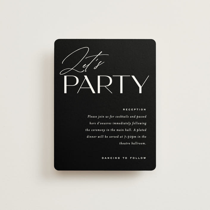 "Union Stack" - Reception Cards in Diamond by Jessica Corliss - Front