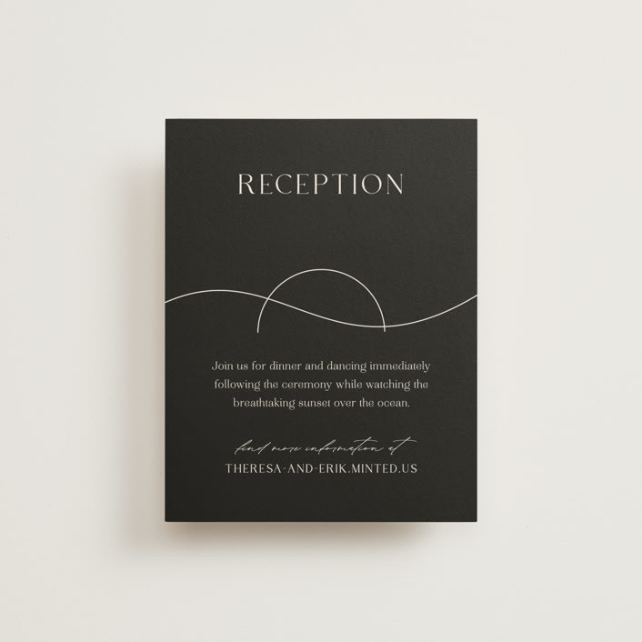 "Engraved" - Reception Cards in Charcoal by Claudia Orengo - Front