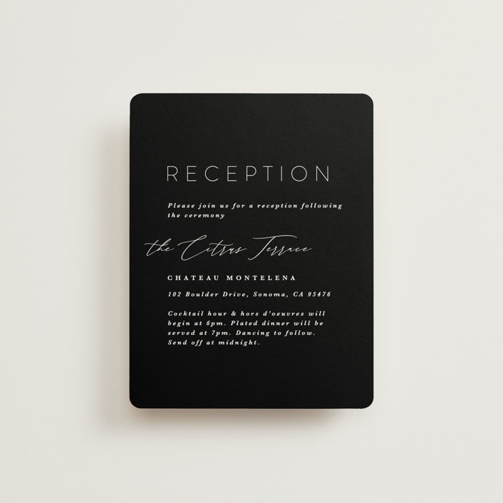 "Paire" - Reception Cards in Tuxedo by Kate Ahn - Front