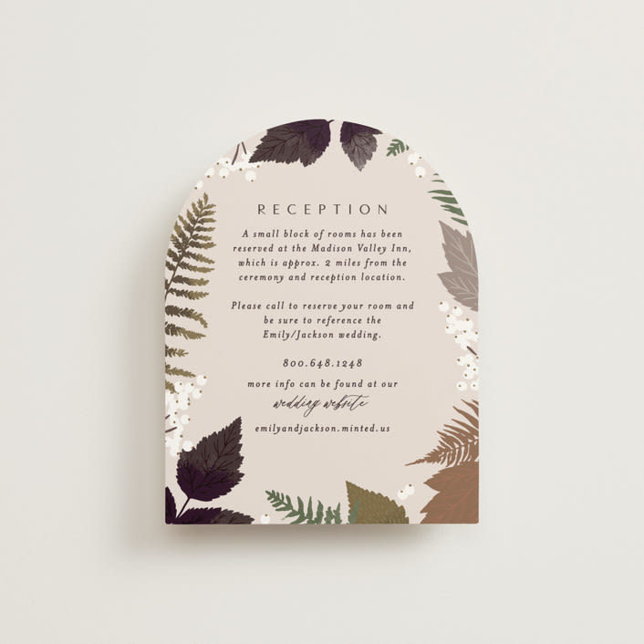 "Autumnal" - Reception Cards in Natural by Alethea and Ruth - Front