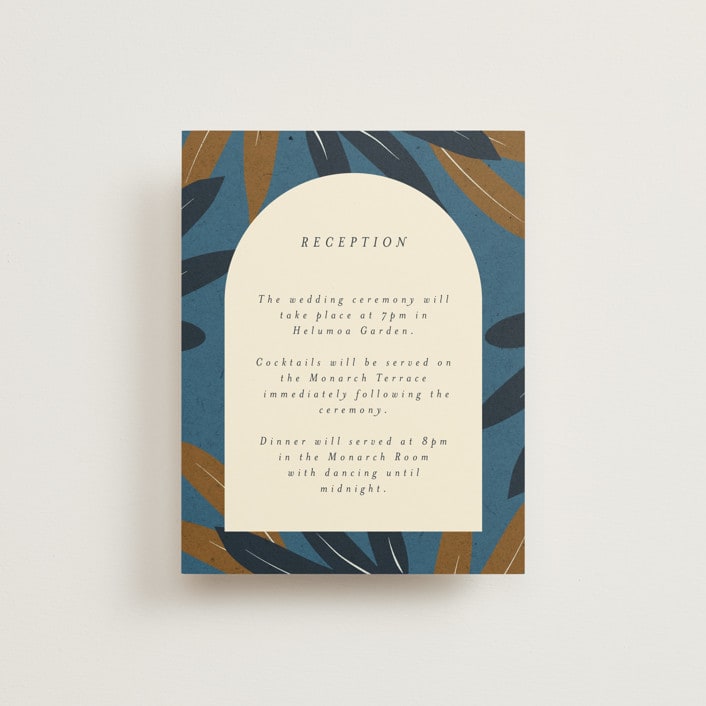 "Tropical Sonata" - Reception Cards in Hawaii by Ani Somi - Front