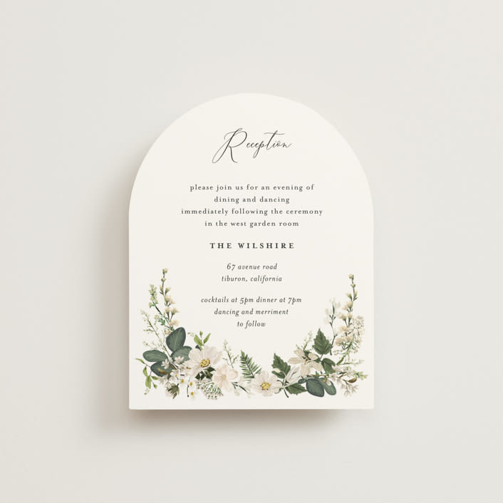 "Lilac Bloom" - Reception Cards in Opal by Susan Moyal - Front