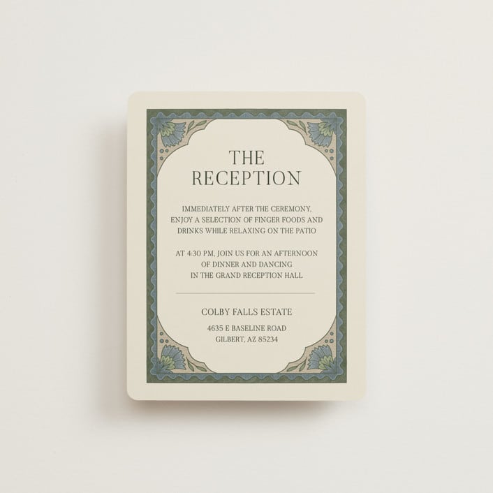 "Century" - Reception Cards in Robin's Egg by Jen Owens - Front