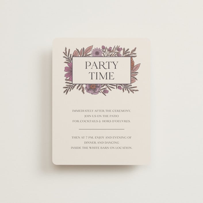 "Fleur" - Reception Cards in Sangria by Jen Owens - Front