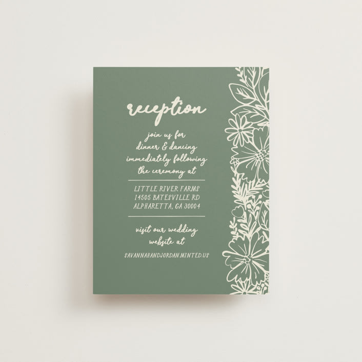 "Bloom" - Reception Cards in Waterfall by Kelly Watkins - Front