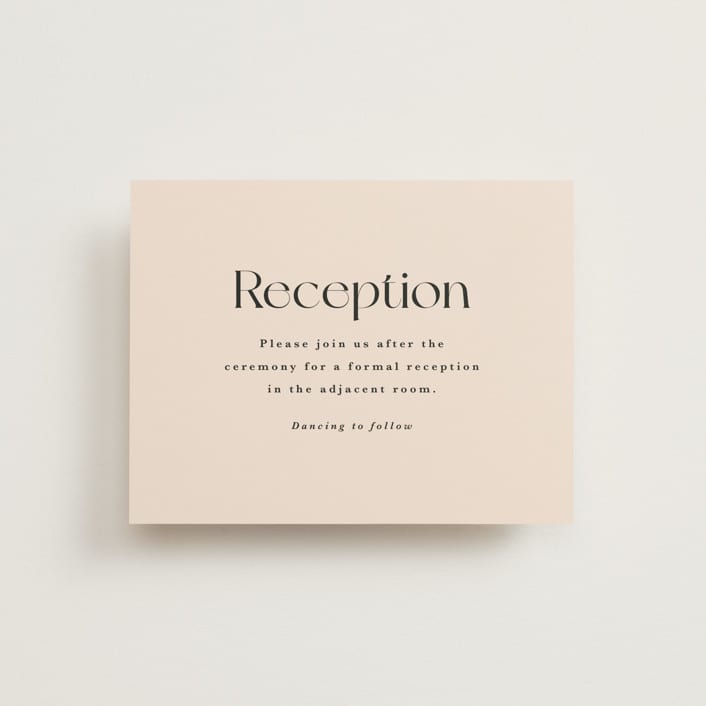 "SoHo" - Reception Cards in Blush by Hudson meet Rose - Front