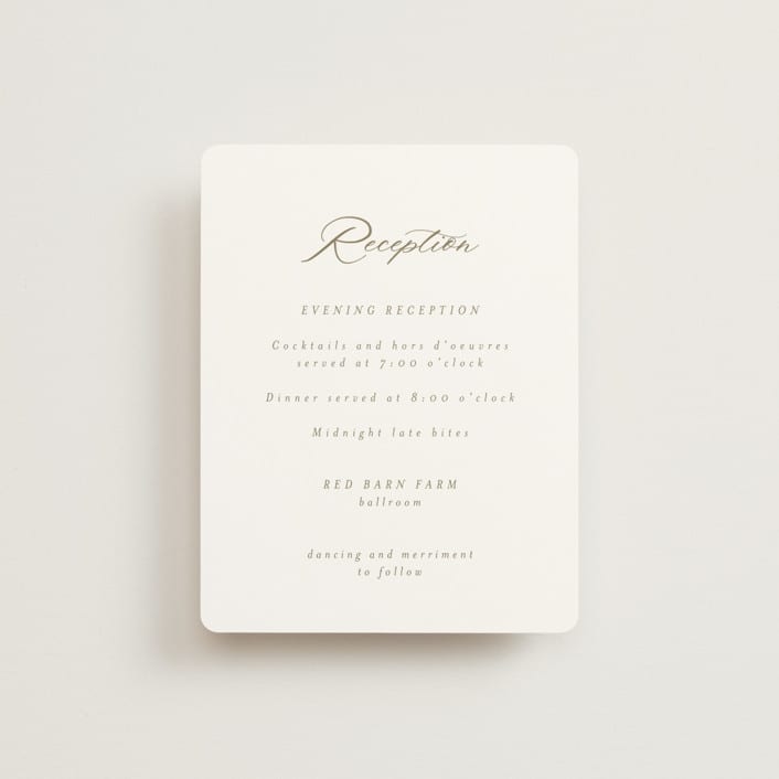 "Rustic Barn" - Reception Cards in Fawn by AK Graphics - Front