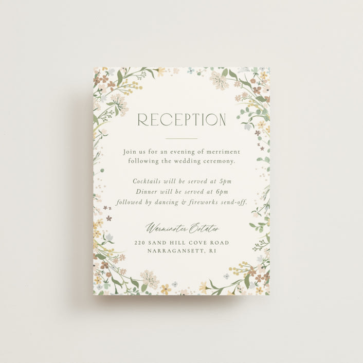 "Avery" - Reception Cards in Lemongrass by Jennifer Wick - Front