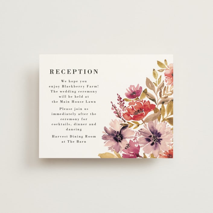 "Autumn Vows" - Reception Cards in Burnt Orange by Chris Griffith - Front